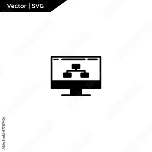 Web and computer icon with trendy solid style. Minimalist and elegant. Pure vector.
