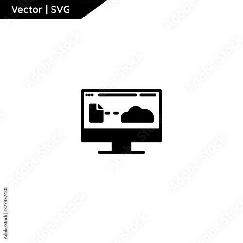 Web and computer icon with trendy solid style. Minimalist and elegant. Pure vector.