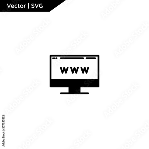 Web and computer icon with trendy solid style. Minimalist and elegant. Pure vector.