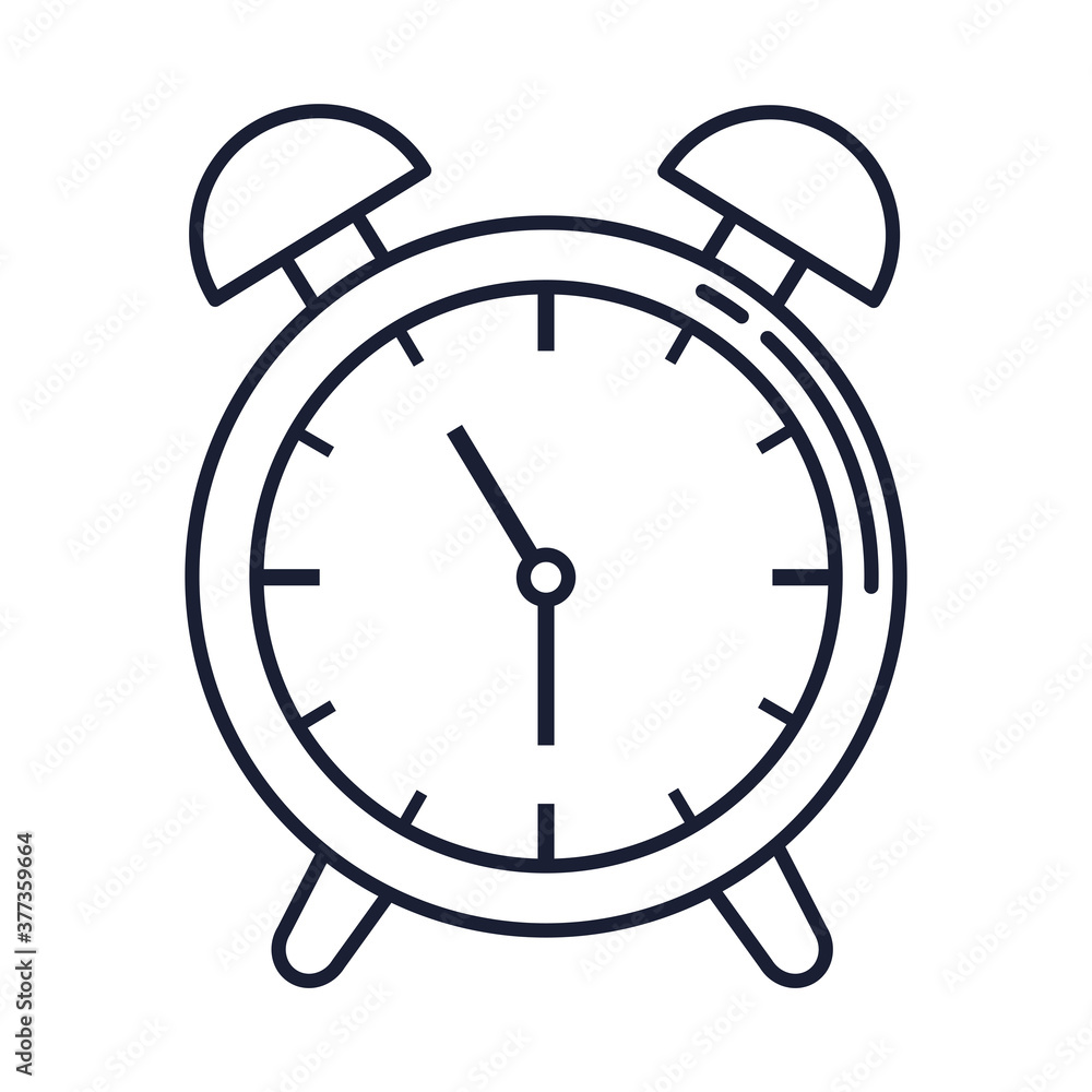 alarm clock, wake up time, line style icon vector illustration design alarm clock, wake up time, line style icon vector illustration design