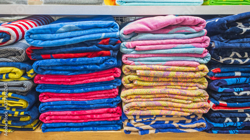 Many Colourful Dry Beach Towels