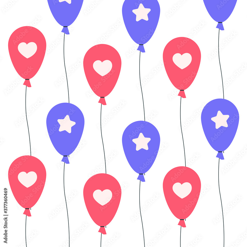 balloons pattern vector. birthday, party decoration