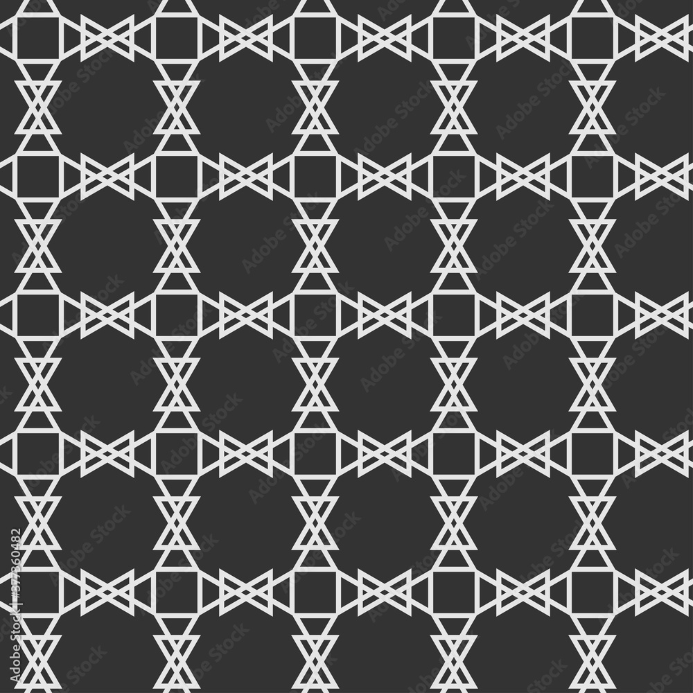 Fototapeta premium Seamless pattern with black and white ornament. Monochrome. Vector image 