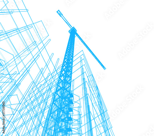 architecture building vector 3d illustration 