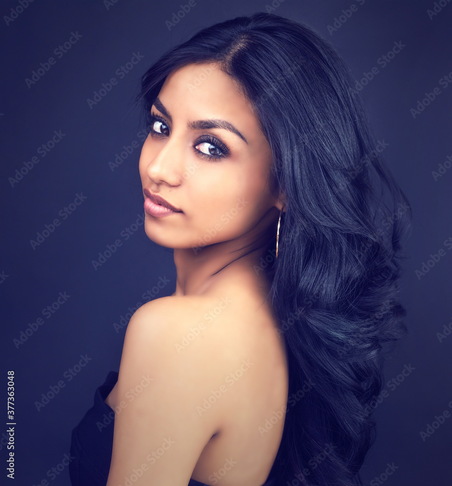 Fototapeta premium Beautiful young woman with dark hair