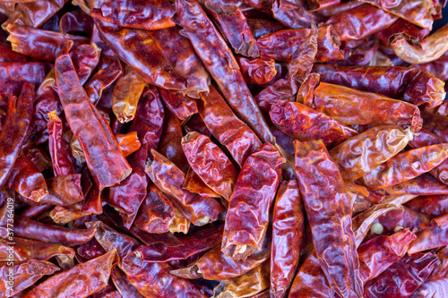 Dry red chili pepper background