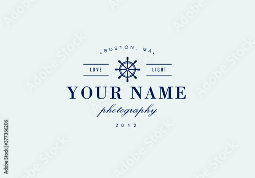 Nautical wheel photographer logo