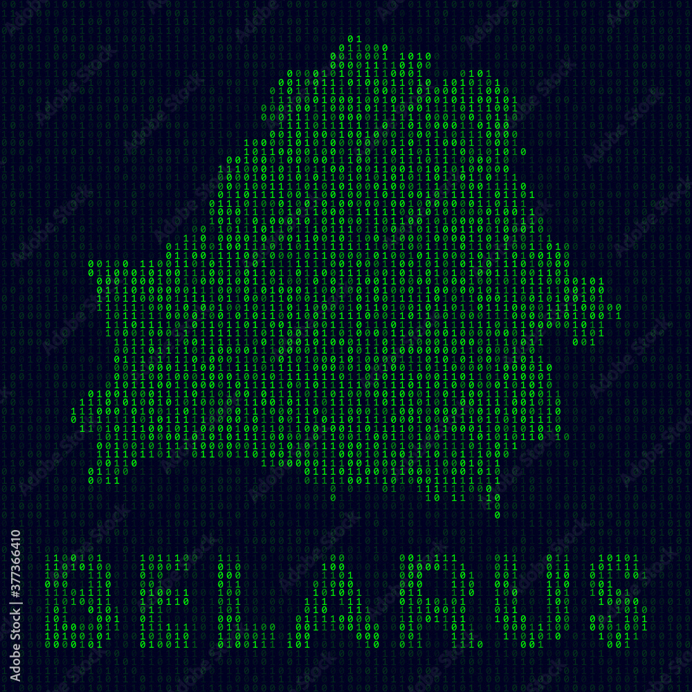 Digital Belarus logo. Country symbol in hacker style. Binary code map of Belarus with country name. Astonishing vector illustration.
