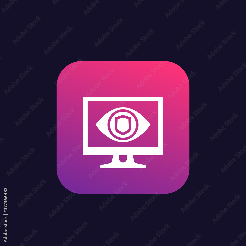 Parental control icon, eye on screen Parental control icon, eye on screen