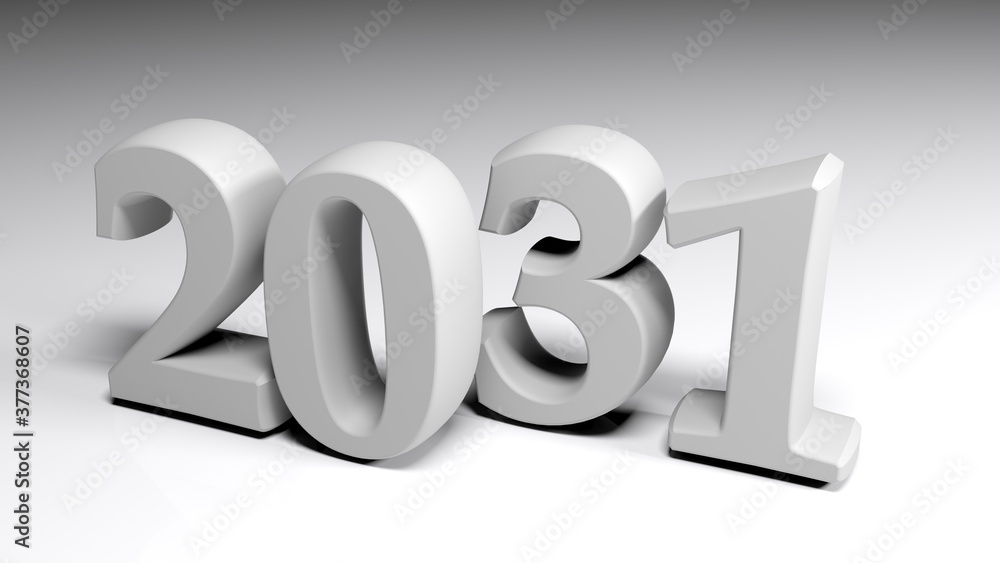 2031 gray write on gray background - 3D rendering illustration 2031 gray write on gray background - 3D rendering illustration