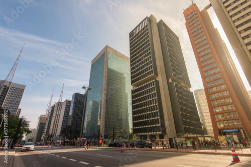 Fototapeta Paulista Avenue is one of the most important financial centers of the city and is a popular place to visit among locals and city guests