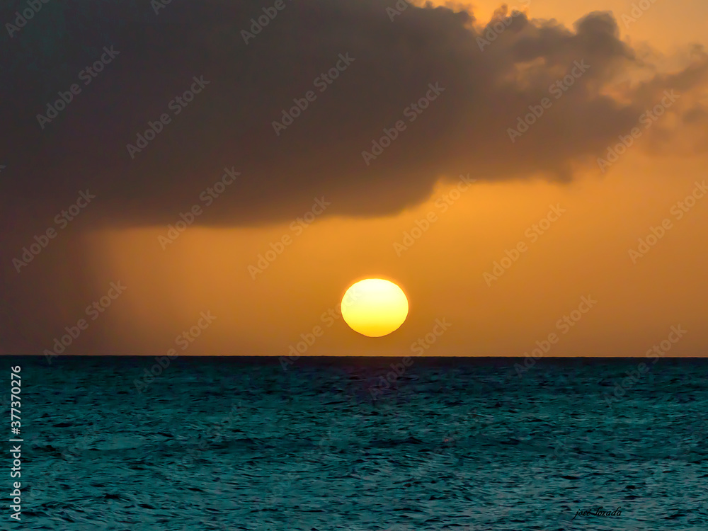 sunset at curacao