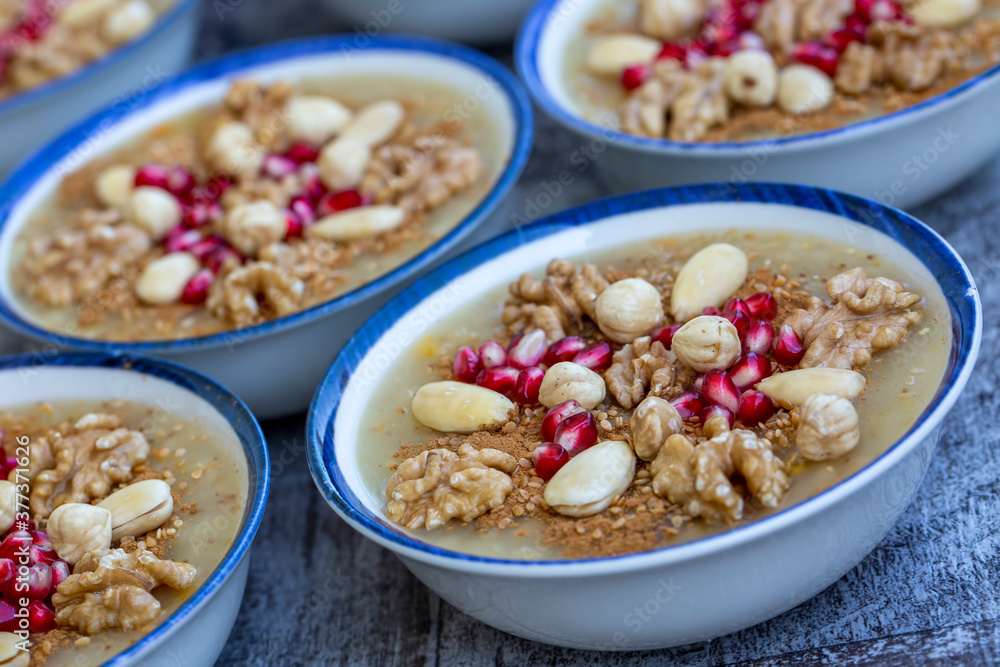 Traditional delicious Turkish dessert; Ashura (Asure) Traditional delicious Turkish dessert; Ashura (Asure)