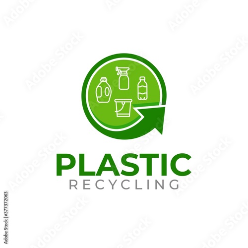 Plastic recycling logo template. Waste plastic recycling icon. Separate recycling for plastic.