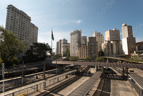 Bandeira bus terminal in Sao Paulo city downtown