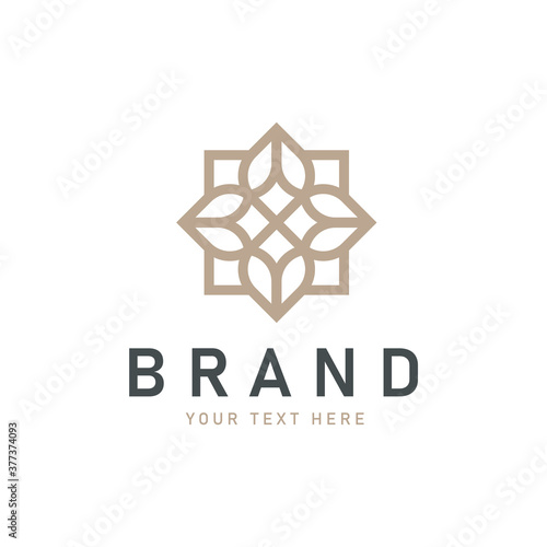 Royal Geometric Flower Logo Design 