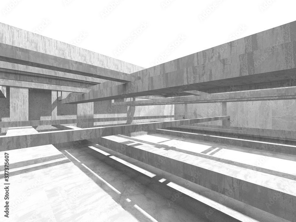 Obraz premium Dark Concrete Wall Architecture. Empty Room