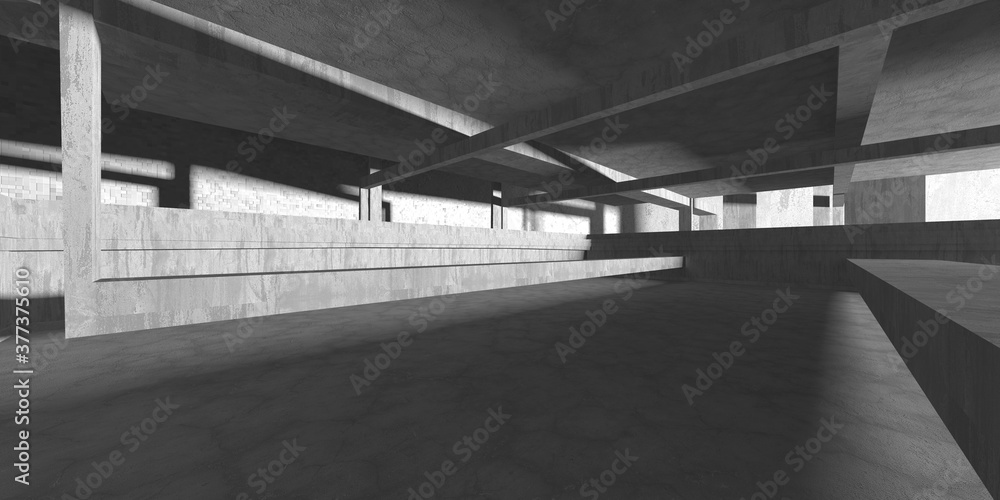 Dark Concrete Wall Architecture. Empty Room Dark Concrete Wall Architecture. Empty Room