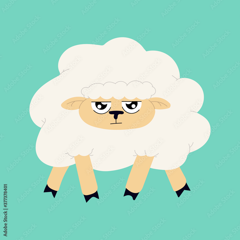 Cute funny sheep cartoon illustration Cute funny sheep cartoon illustration