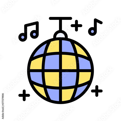 free time decoration ball with singing and plus sign vector with editable stroke