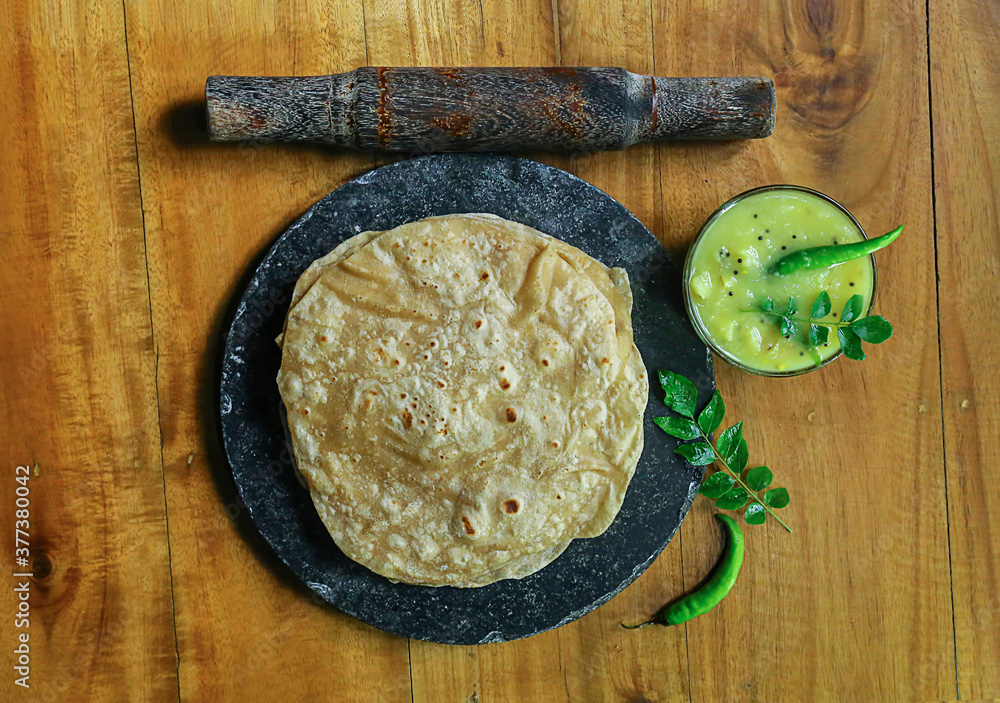 2 chapati with veg curry calories