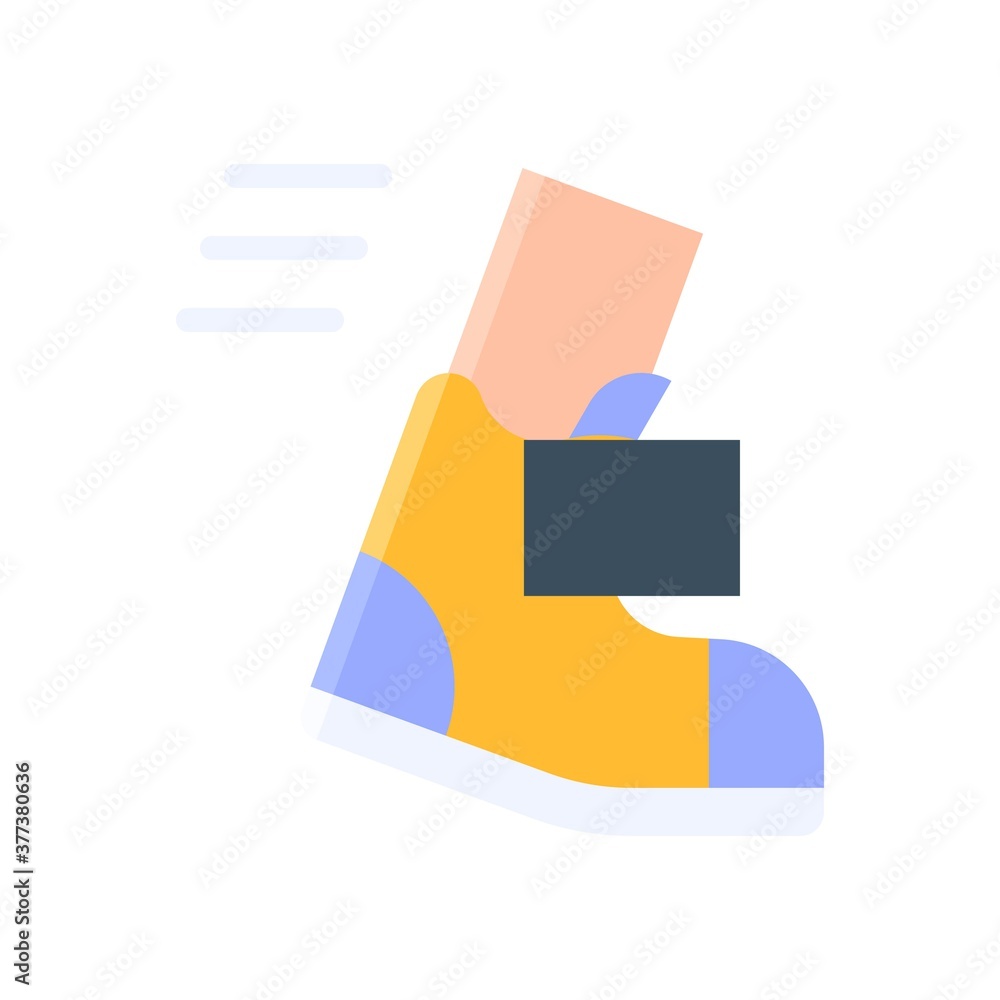 free time related running feet with shoe vector in flat style, free time related running feet with shoe vector in flat style,