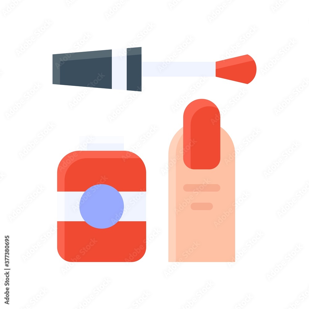 free time related nail polish with finger and nail vector in flat style, free time related nail polish with finger and nail vector in flat style,