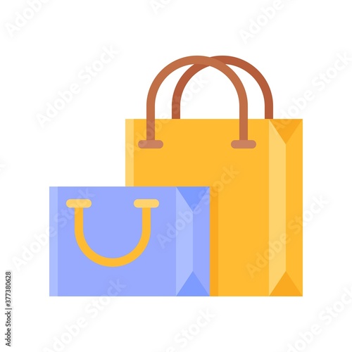 free time related shopping bags with handle vector in flat style,