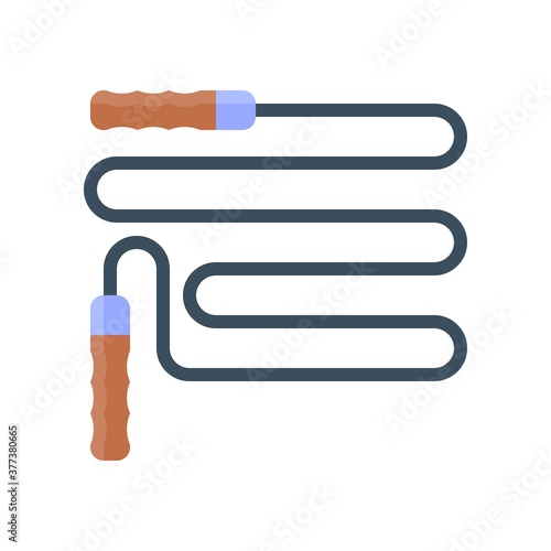 free time related jumping rope with handle vector in flat style,