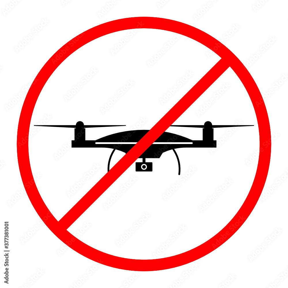 No drone zone vector sign isolated on white background No drone zone vector sign isolated on white background