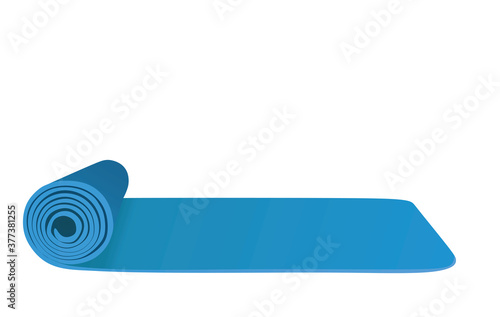 Blue exercise mat. vector illustration