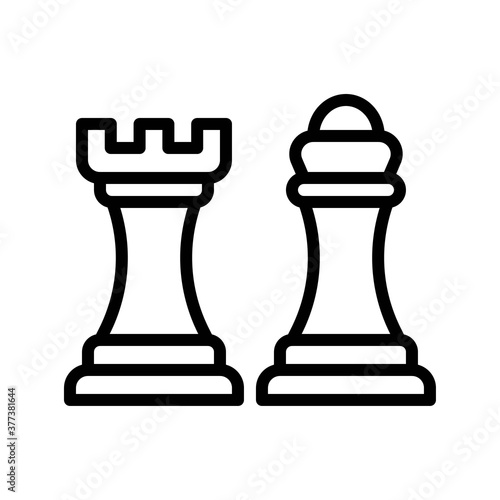 free time related chess king and pon for game vector in lineal style,