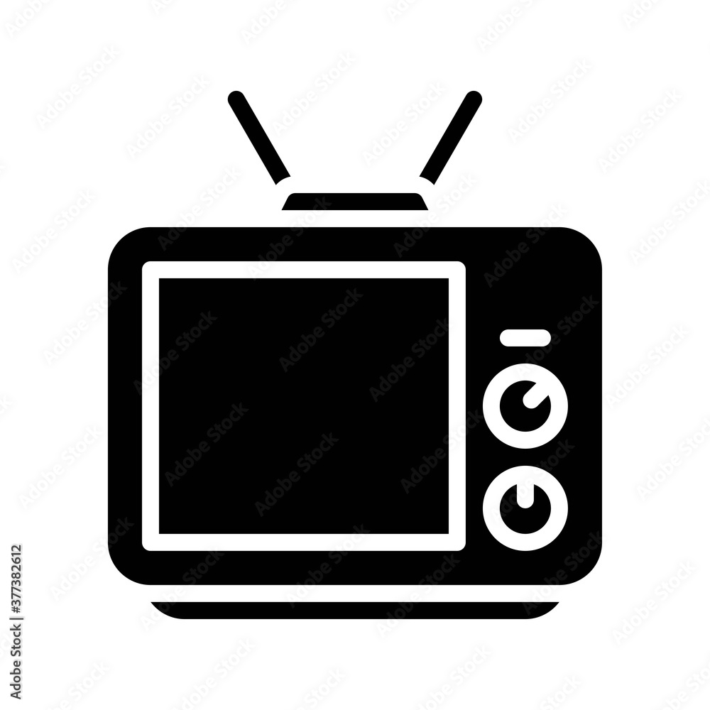 free time related television screen with button and antina vector in solid design, free time related television screen with button and antina vector in solid design,