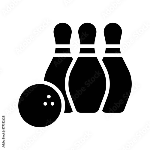 free time related three bowling lane with ball vector in solid design,
