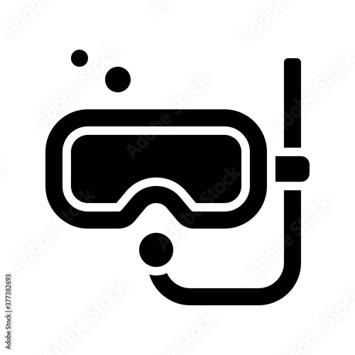 free time related water glasses with breathing pipe vector in solid design,