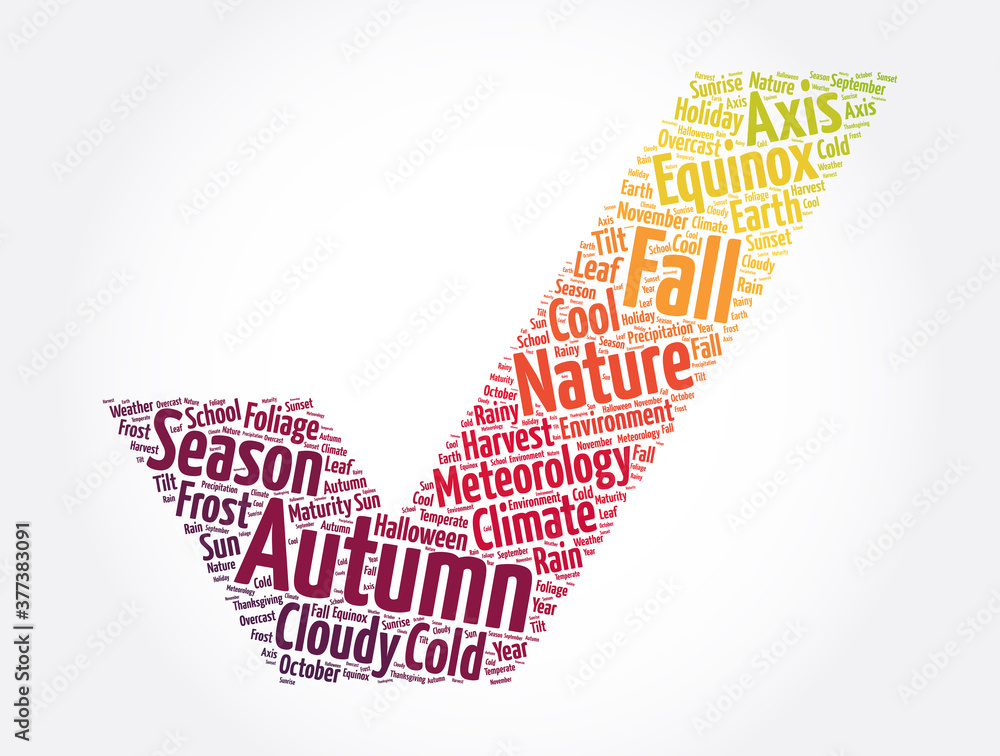 Autumn check mark word cloud collage, concept background Autumn check mark word cloud collage, concept background