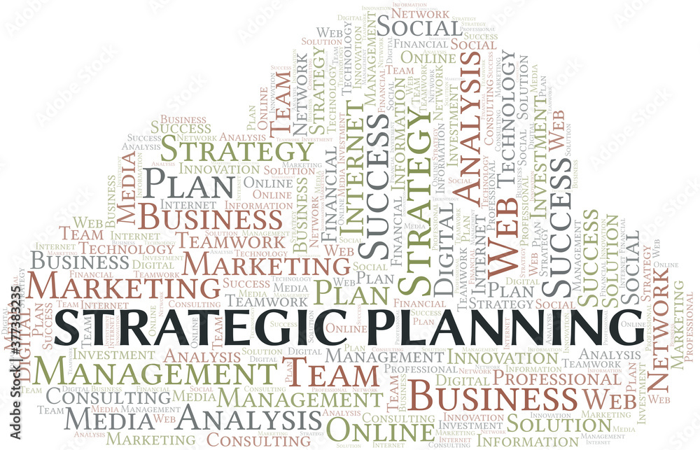 Obraz premium Strategic Planning word cloud create with text only.