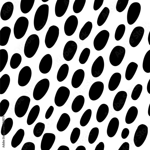 Spots. Vector seamless pattern. Handdrawn with brush and traced. Black and white, customized color. For printing on fabric or paper. Simple abstract graphic surface pattern design. 