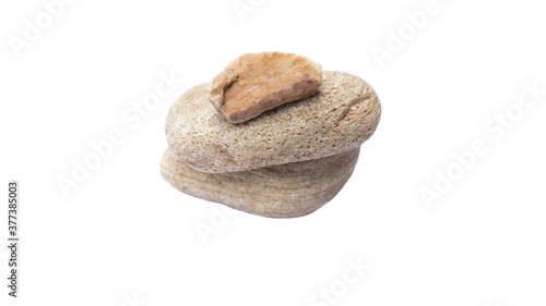 gneiss rock specimen on white background. gneiss is metamorphic rocks.Stone on white background