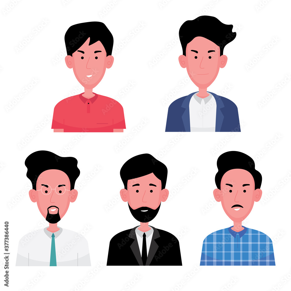 A cartoon of character set of business man A cartoon of character set of business man