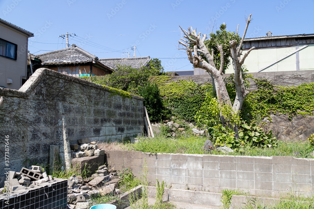 小さな漁港の街の風景　千葉県銚子市　日本