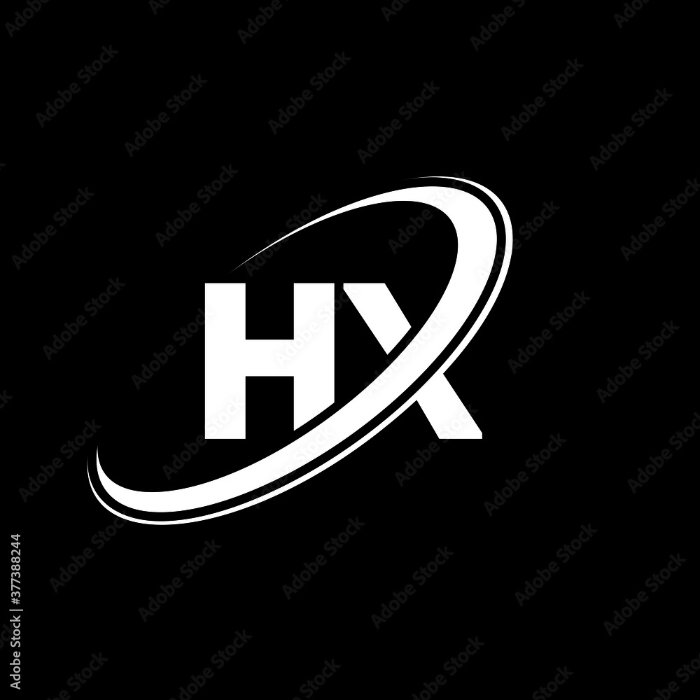 HX logo. H X design. White HX letter. HX/H X letter logo design