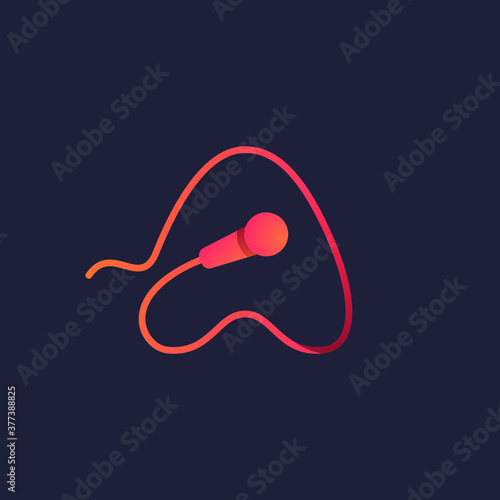 Letter A logo made of mike cable.