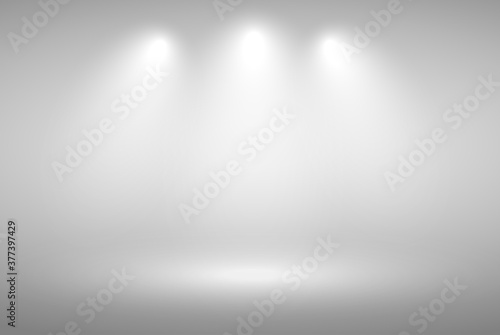 Grey gradient background. Abstract illustration background texture of beauty dark and light clear grey, gradient flat wall and floor in empty spacious room.