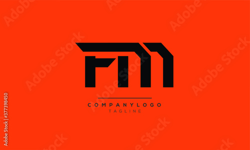 FM initials monogram letter text alphabet logo design