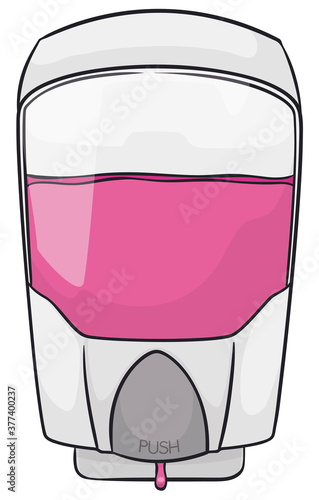 Liquid Soap Dispenser with Scented Soap, Vector Illustration