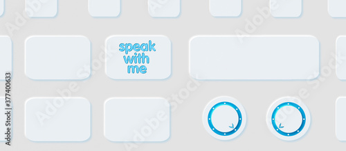 Keyboard in Neumorphism look with English text speak with me photo