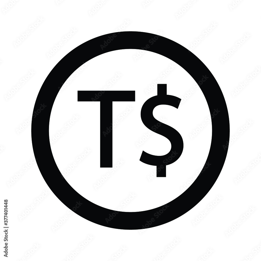 Pa'anga coin monochrome black and white icon. Current currency symbol Pa'anga coin monochrome black and white icon. Current currency symbol