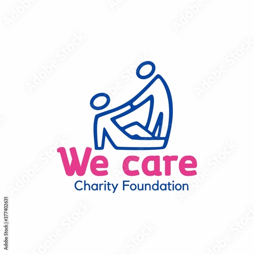 People helping each other logo template, Help logo, Charity logo, Teamwork logo
