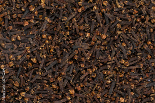 Dried cloves as background texture.